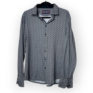 English Laundry Mens Blue Cotton Button Down Long Sleeve Collared Shirt L